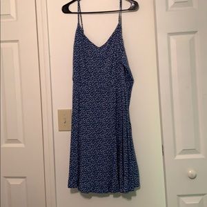 Blue flower print dress